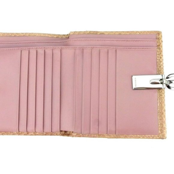 AUTH GUCCI W hook purse python beige python leather - Picture 4 of 8